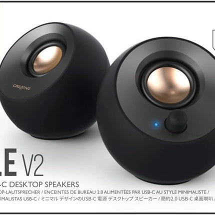 Creative Pebble V2 - Minimalistic 2.0 USB-C Powered Desktop Speakers