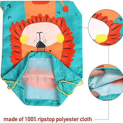 12 PCS Kids Party Favor Bags for Birthday Party Gift Drawstring Goody Package with Cartoon Animal T19