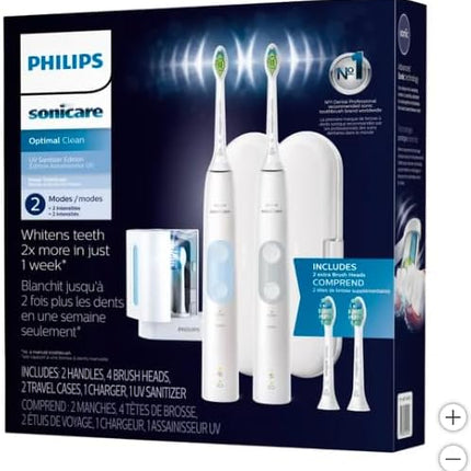 PHILIPS SONICARE Optimal Clean UV Sanitizer Power Toothbrush HX6829/73