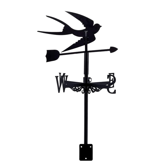 ZAANU Outdoor Garden Roof Farm Yard Weathervane Metal Swallow Wind Direction Indicator with Roof Mount