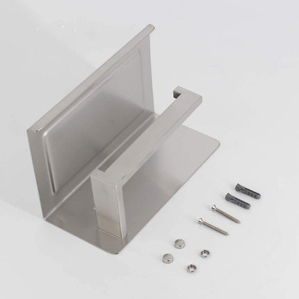 kimzcn Paper Holder with Phone Shelf, Bathroom Accessories SUS 304 Stainless Steel Tissue Roll Dispenser Storage Wall Mounted, Brushed Finish
