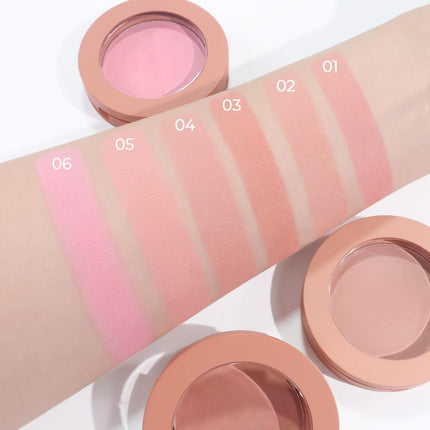 HERORANGE Powder Matte Blush Cheeks Face Makeup Pink Monochrome Fade and Transfer-Resistant Baked Blush, Vegan