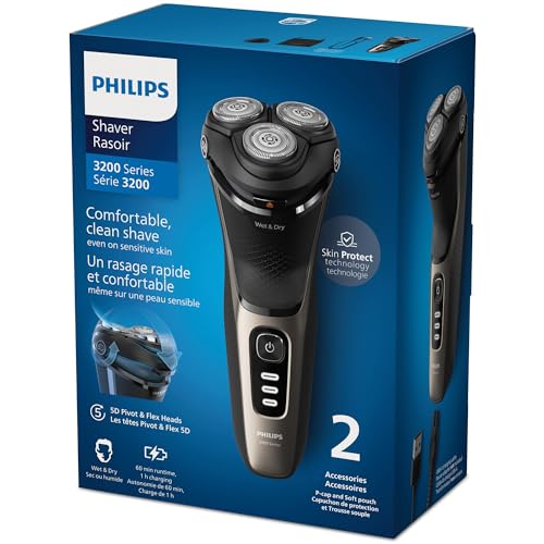 Philips Electric Shaver Series 3200, Wet & Dry with SkinProtect Technology, S3242/12