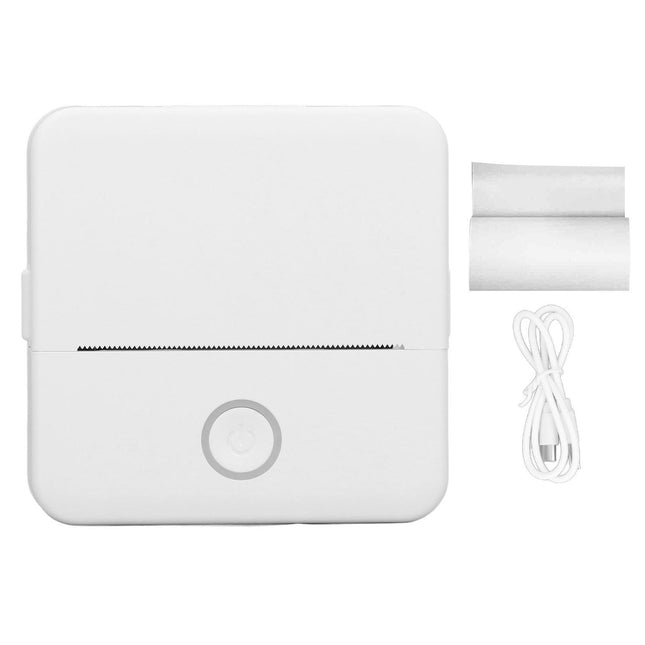 MIU Mini Portable Pocket Thermal Printer with Paper Roll Charging Cable for Study Notes, Stickers