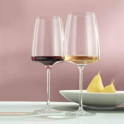 Habiba SET OF 2 Exquisite Crystal Clear Hand Blown Premium Red Wine Glasses Goblet
