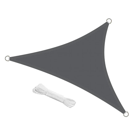 Sun Shade Sail HDPE Breathable 98% UV Block Garden Patio Outdoor Sunscreen Awning Canopy with Free Ropes(Grey, 10' x 10' x 10')