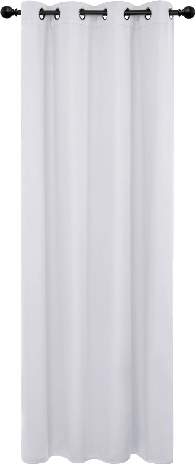 Deconovo Rectangle Blackout Curtain Room Darkening Panel Thermal Insulated Window Treatment Panels Blackout Grommet Drapery, Greyish White, 52x63 Inch One Panel