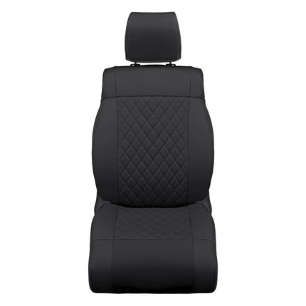 GIANT PANDA Customized Car Seat Covers for Jeep Wrangler 4 Door JK Unlimited Sahara Sport Rubicon X 2008 2009 2010, Faux Leather, Black