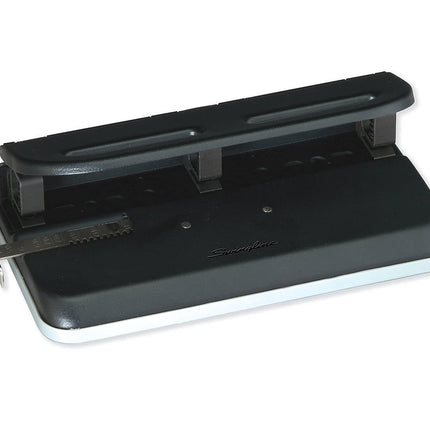 Swingline 74150 24-Sheet Easy Touch Heavy-Duty Punch, 3 Holes Adjustable into 7 Positions, 9/32 Dia, BLACK