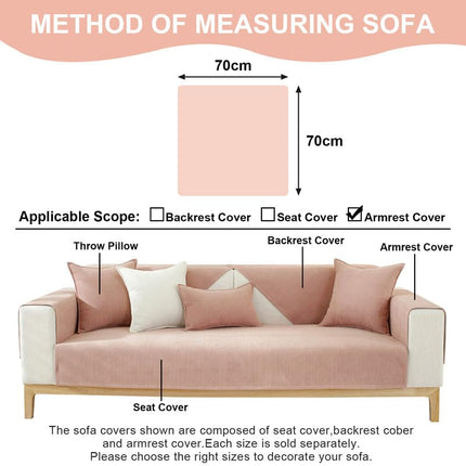 JIAN YA 1-Piece Anti-Slip Chenille Fuzzy Sectional Couch Slipcover Furniture Protector, L-Shaped Sofa, 3-Cushion Couch, Loveseat, Recliner, Armrest & Backrest