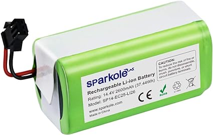 Sparkole 14.4V 2600mAh Replacement Battery for Ecovacs Deebot N79S, N79, DN622.11, DN622 and Eufy Robovac 11, 11S, 11S Max, 30, 30C, 35C, 15C, G30, G10 Hybrid