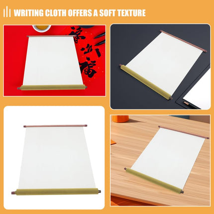 AUTSUPPL Reusable Chinese Calligraphy Water Writing Cloth Imitation Xuan Brush Practice Mat Roll-up Water Writing Cloth for Beginners and Professionals Home Classroom Use 55.11 X 16.53 in