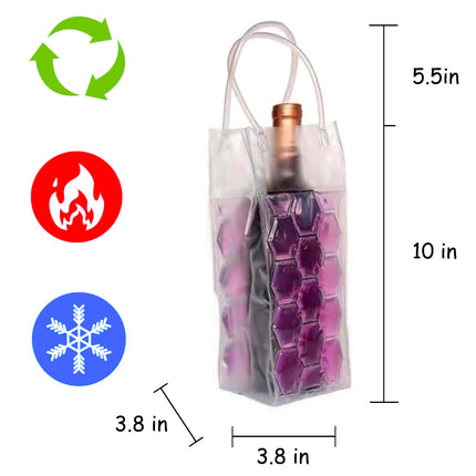 COLDCHILL 2-PIECE Ice Wine Bag Chiller, (Purple Wine Bag)