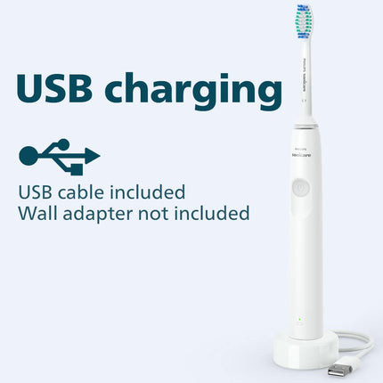 Philips Sonicare 1100 Power Toothbrush, Rechargeable Electric Toothbrush, White Grey HX3641/02