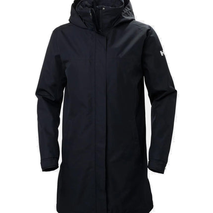 HELLY HANSEN Women's Aden Insulated Waterproof Windproof Breathable Long Length Regular Fit Hood Rain Coat Jacket, Black, SIZE X-LARGE