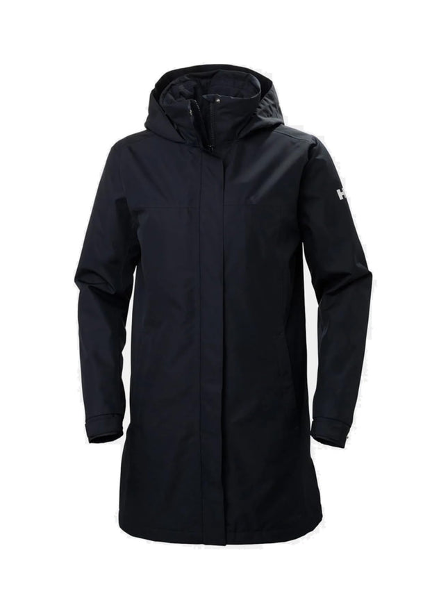 HELLY HANSEN Women's Aden Insulated Waterproof Windproof Breathable Long Length Regular Fit Hood Rain Coat Jacket, Black, SIZE X-LARGE