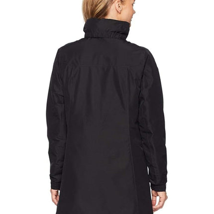 HELLY HANSEN Women's Aden Insulated Waterproof Windproof Breathable Long Length Regular Fit Hood Rain Coat Jacket, Black, SIZE X-LARGE