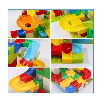 165 Pieces Plastic Construction Building Blocks Diy Assembly Race Track Toy Marble Run Blocks Toy Set for Kids