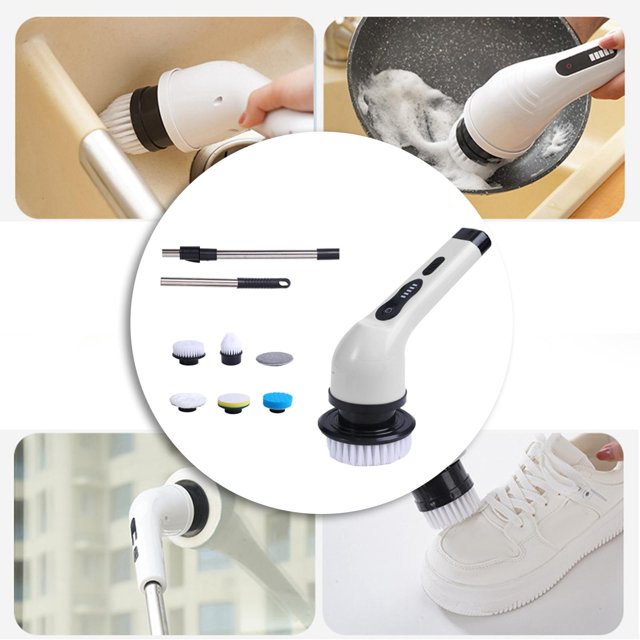 Cordless Cleaning Brush Handheld Cleaning Brush for Floor Automotive Kitchen White