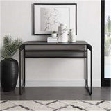 WALKER EDISON 42" METAL DESK WITH CURVED TOP IN GUN METAL GREY, DM42CURGY