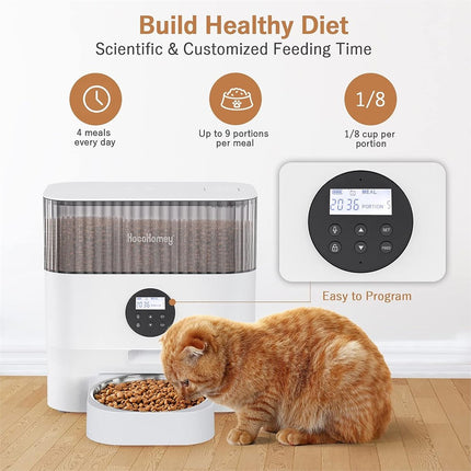 XHOUND 5L Automatic Pet Smart Timed Dry Food Feeder for Small & Medium Pets