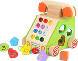 Wooden Artificial Telephone Child Early Childhood Education Puzzle Baby Shape Digital Cognitive Toy T122