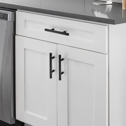 IAQWE 20 Pack 3" (76mm) Hole Center Matte Black Cabinet Drawer Pulls, 36010043BK-24