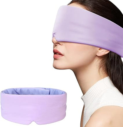 BLSSNZ Eye Mask for Sleeping,Sleep Mask Light Blocking for Side Sleepers,Dual-Sided All-Season Sleep Masks for Women Man,large Eye Covers with Adjustable Velcro for Travel,Nap,Yoga