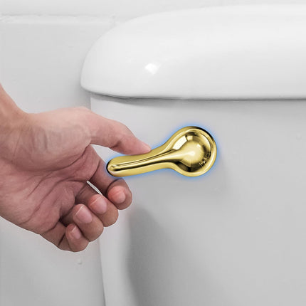 WINONLYB Universal Toilet Handle Replacement Kit Side Mount Toilet Flush Handle Compatible with American Standard Toilet Parts Toilet Handle Lever with Stainless Steel Flapper Chain, Gold