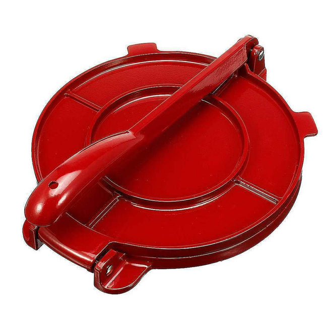 QISUO Aluminum Alloy Tortilla Press Folding Handle Flour Tool Baking Corn DIY Pie Tools Kitchen Accessories Red