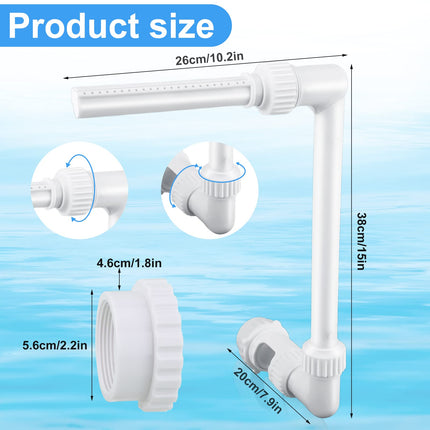 Pool Fountain, Pool Sprinkler Fountain for Both Ground and Inground Pools Adjustable Waterfall Fountain Spray High-Pressure for Swimming Pool SPA Accessories
