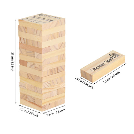 Crazy Night 48Pcs Block Tower Game, Couples Lust Games for Adults, Valentine Tumbling Stacking Blocks, Wooden Naughty Date Night Ideas for Adults Party Game Gift
