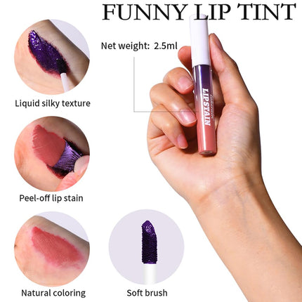 FAFAMOON Peel Off Lip Stain Lip Tint Set - 3 Pcs Long Lasting, Transfer Proof & Waterproof Matte Finish Lip Gloss