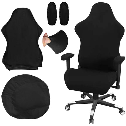 Voxlara Universal 4PC Office Chair Cover Set with Armrests for Computer Chairs/PC Seat Cover Chair, BLACK