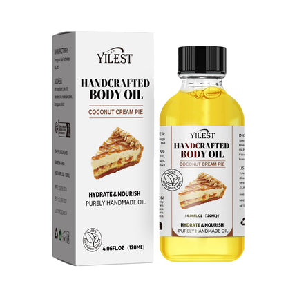 Organic Coconut Oil Body Oil for Dry Skin - Sweet Almond & Coconut Oils Blend, Moisturizing, Nourishing & Aromatic Skin Care Treatment for Women & Men, Hydrating & Non-Greasy (4.06FL.OZ, Organic Coconut)