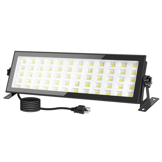 120W 16000LM Super Bright LED IP66 Waterproof Garage/Shop LED Flood Light with Plug, 5000K Daylight White