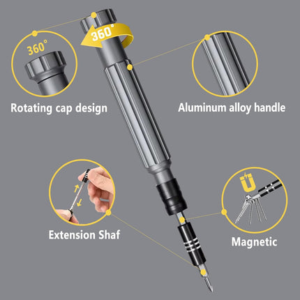 GWAHRWW Precision Screwdriver Set,150 in 1 tool kit screwdriver set with 120 Bits Magnetic Screwdriver Kit & 30 Bits Tool Set Handy Repair Tool, for Laptop,PC,Game,Console,Glasses, Black
