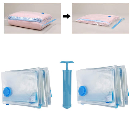 Vacuum Compressed Bag, 6 Pack Vacuum Storage Bags with Hand Pump