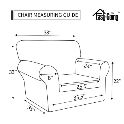 Easy-Going 2-Piece Stretch Micro Fiber Sofa Slipcover Furniture Protector, Chocolate