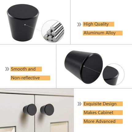 GOLDENWARM 15 Pack Kitchen Cabinet Knobs Black Cabinet Door Knobs, Matte Black