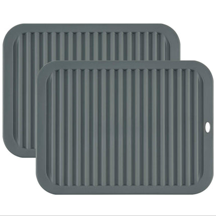 Smithcraft Silicone Trivets for Hot Dishes, Pots and Pans, Hot Pads for Kitchen, Heat Resistant Mat Quartz Countertops, Silicone Mats for Kitchen Counter, Table Pot Holders Trivet mat Set 2 Dark Grey