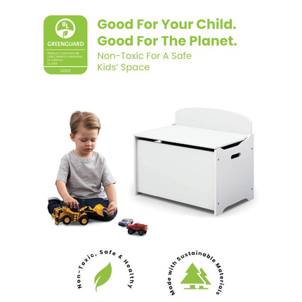 Delta Children MySize Deluxe Toy Box, Bianca White