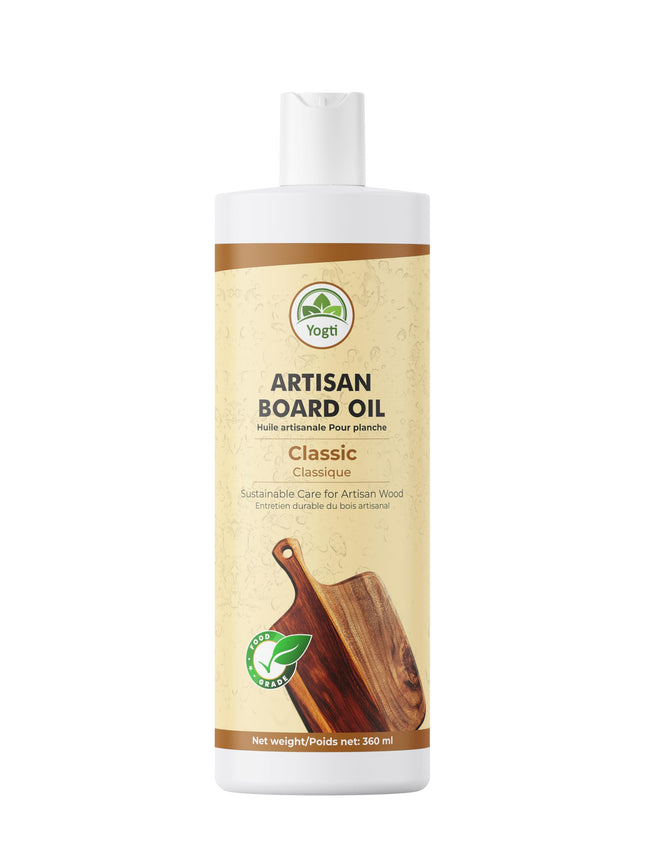 YOGTI 360ml Food Grade Mineral Oil for Wood & Bamboo – Protects & Restores Cutting Boards, Butcher Blocks, Utensils Classic Artisan Cutting Board Oil