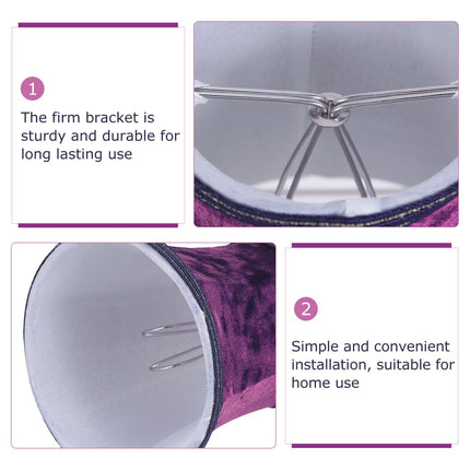 Hemobllo Purple Cloth Lamp Shade 4.72In Clip-on Lampshade Accessory DIY Lamp Cover for Table Chandelier Bulb Decoration Household Decorative Shade
