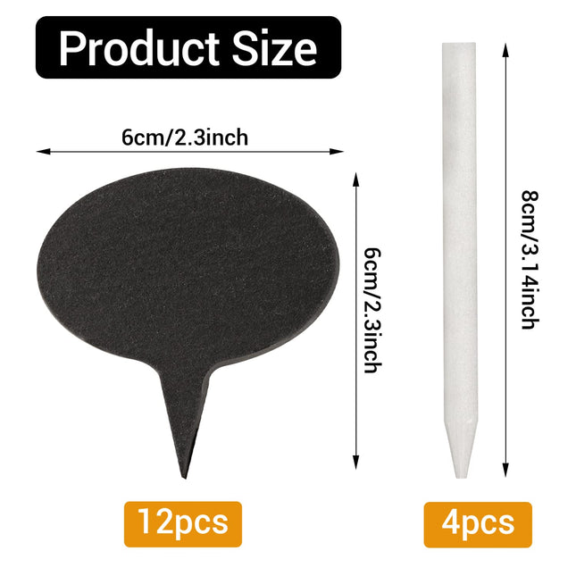 Cheese Marker Set,XILAZAB 12Pcs Oval Natural Slate Black Cheese Labels&4Pcs Soapstone Chalk,Reusable Party Food Labels Food Tags,Food Markers for Cheese Name Tag,Cheese Markers for Charcuterie Board