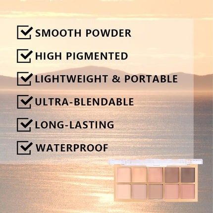 DIKALU Waterproof Vegan Cruelty-free 10 Colors Neutral Nude Pink Matte Eyeshadow Palette, X004SW0R0V