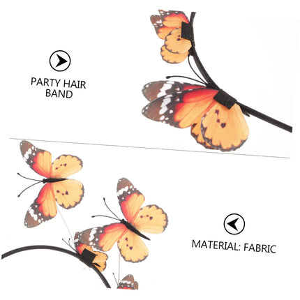 FOMIYES 1pc Orange Butterfly Hair Hoop for Girls Headband Chic Design for Parties Cosplay and Daily Wear
