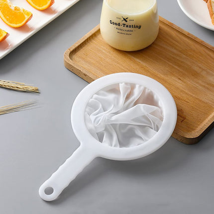 MIATTCLD Kitchen Ultra-Fine Nylon 4.5Inch Mesh Strainer with Handle For Soy Milk, Coffee, Milk, Yogurt, Juice,Tea Leaf Filter, Honey, Wine