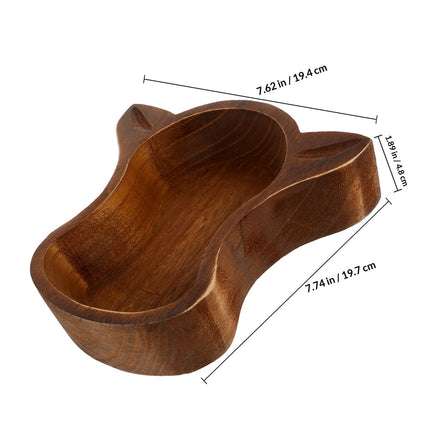 CATIEBYE Wooden Cow Head Serving Dish, Functional Fruit and Nut Tray for Household and Celebration Use