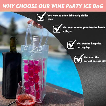 COLDCHILL 2-PIECE Ice Wine Bag Chiller, (Purple Wine Bag)